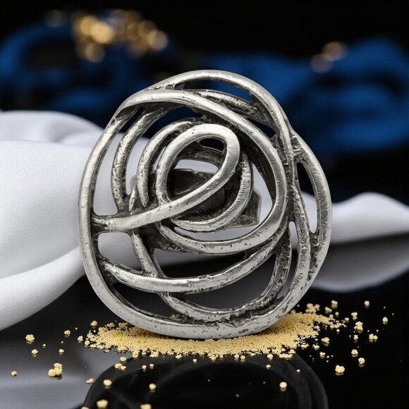 🆕️ Turkish Zamak Boho Chic Handmade Adjustable Ring 🌿 Trendy Statement Jewelry - Picture 7 of 14